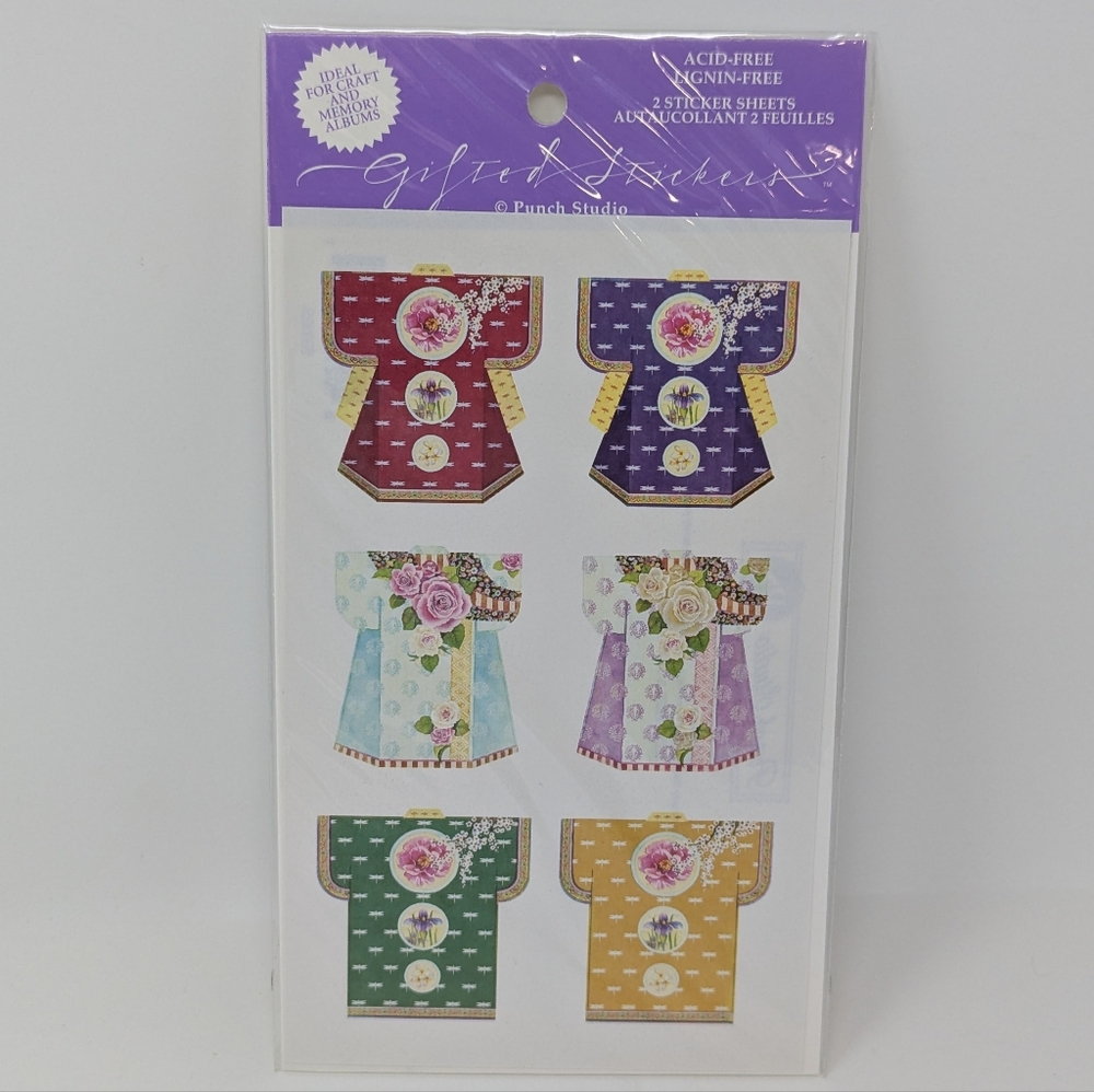 Punch Studio Gifted Stickers Japanese Kimonos